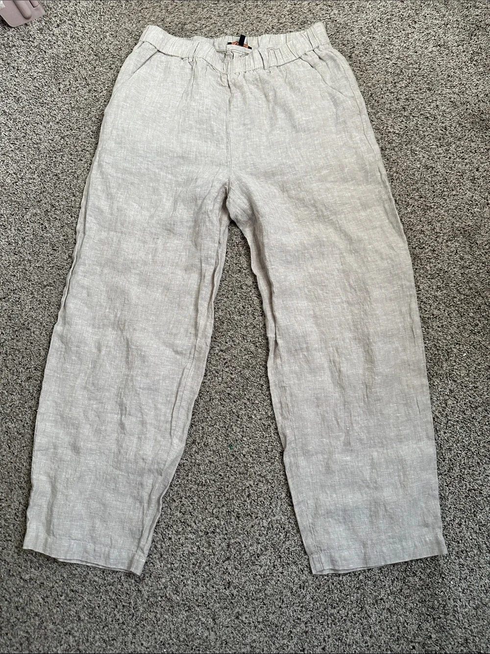 Quince Linen Relaxed Pants in Light Beige size M summer breathable